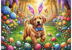 Spring Bloom - Easter Doggy